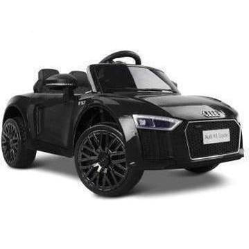 Audi R8 Kids Ride On Car, 12V, black. Realistic design for safe, fun home play.