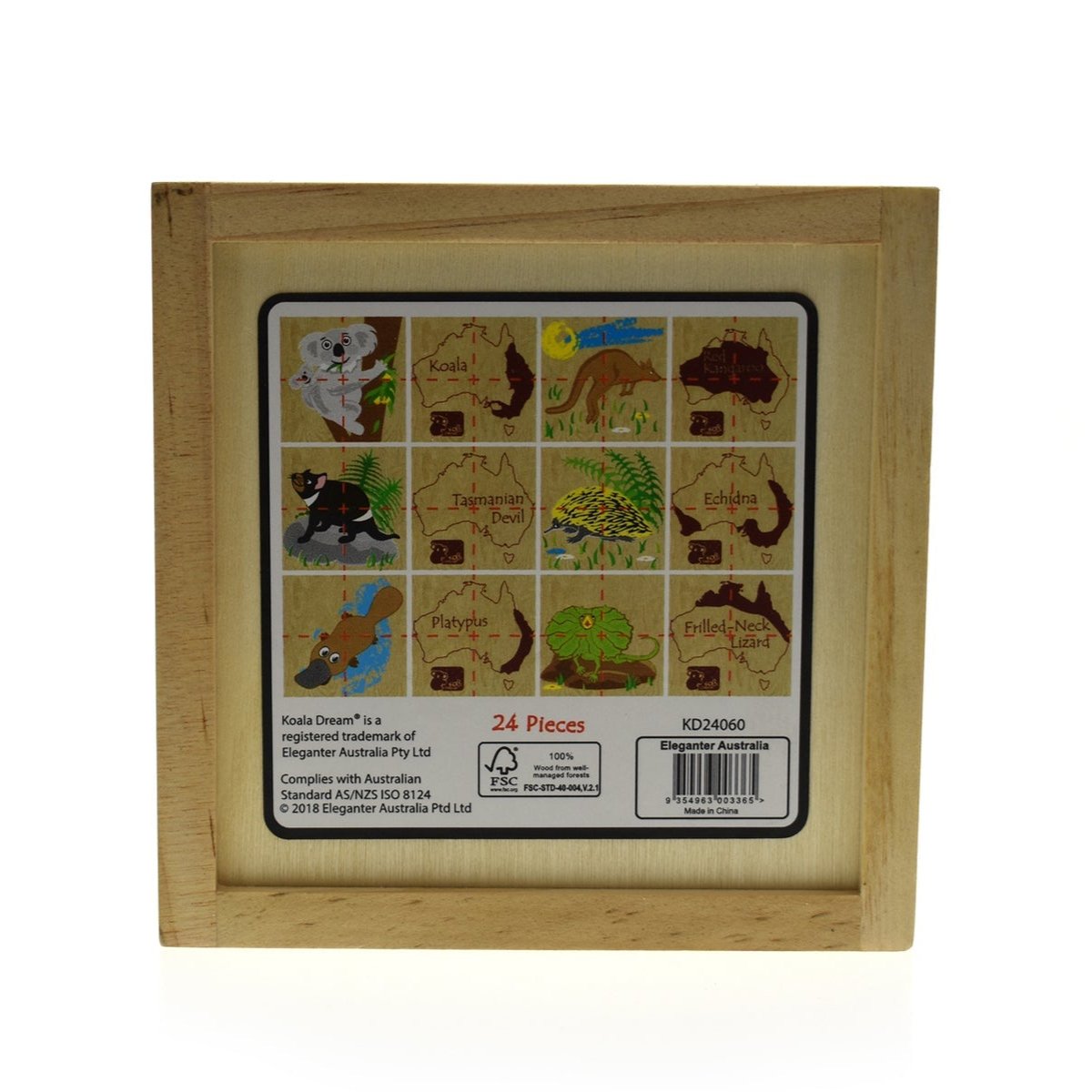 Interactive Australian animal puzzle box for kids, engaging and educational play at home.