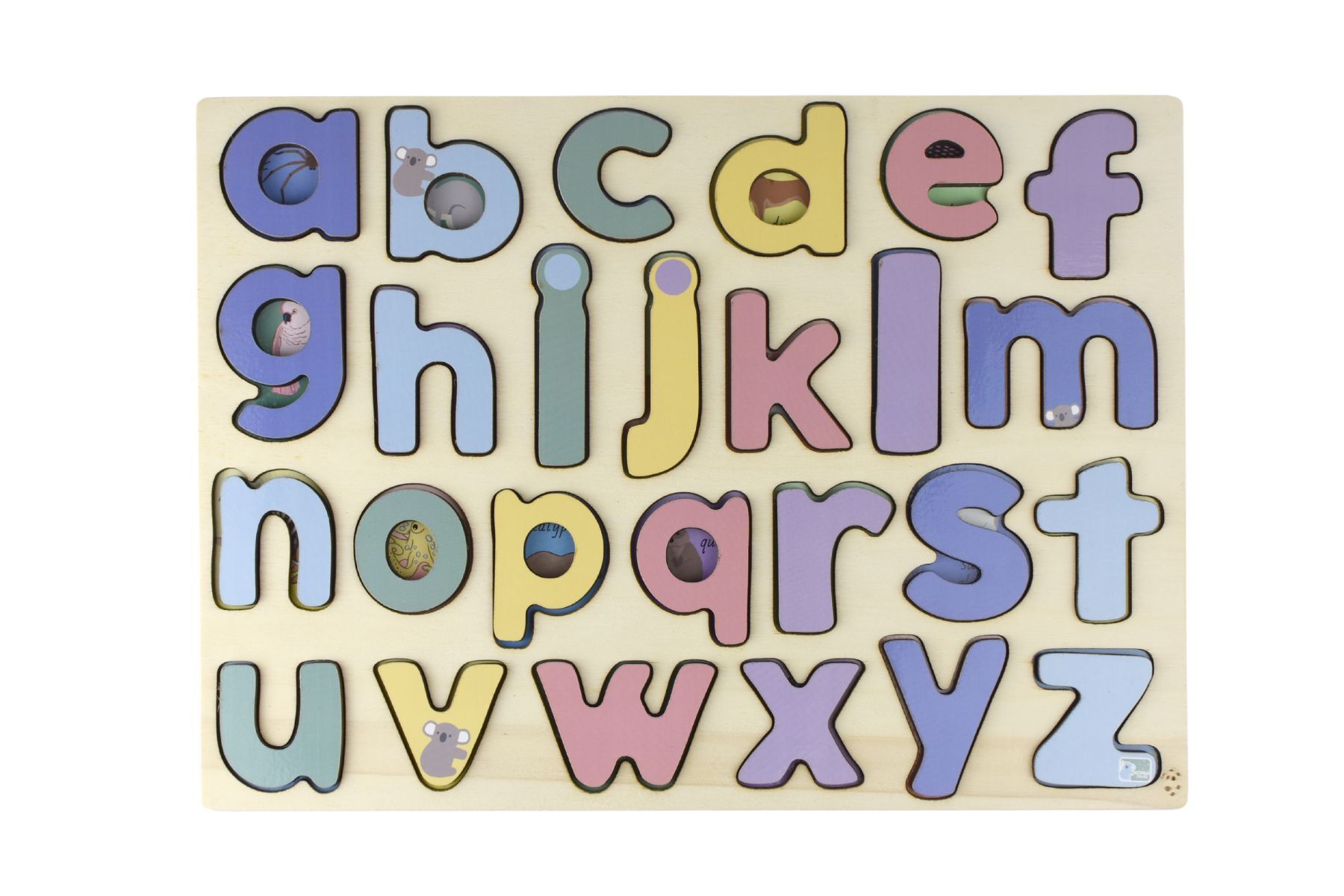 Colorful Lowercase Alphabet Wooden Puzzle