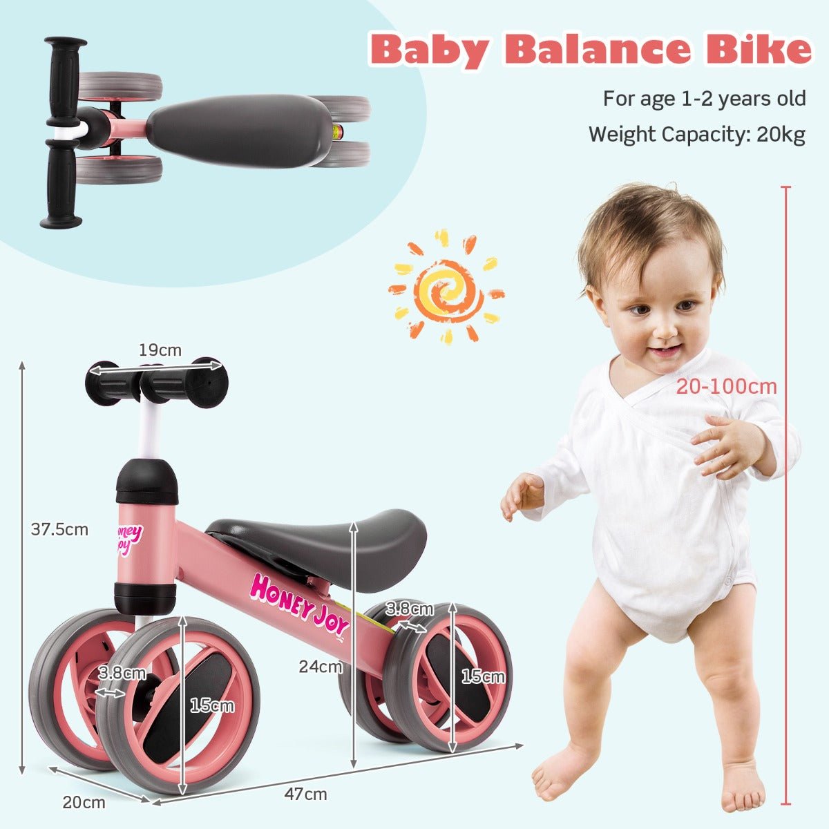 Get Rolling: Pink Baby Balance Bike for Your Toddler
