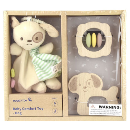 Soft Hug Toy with Wooden Grip Ring