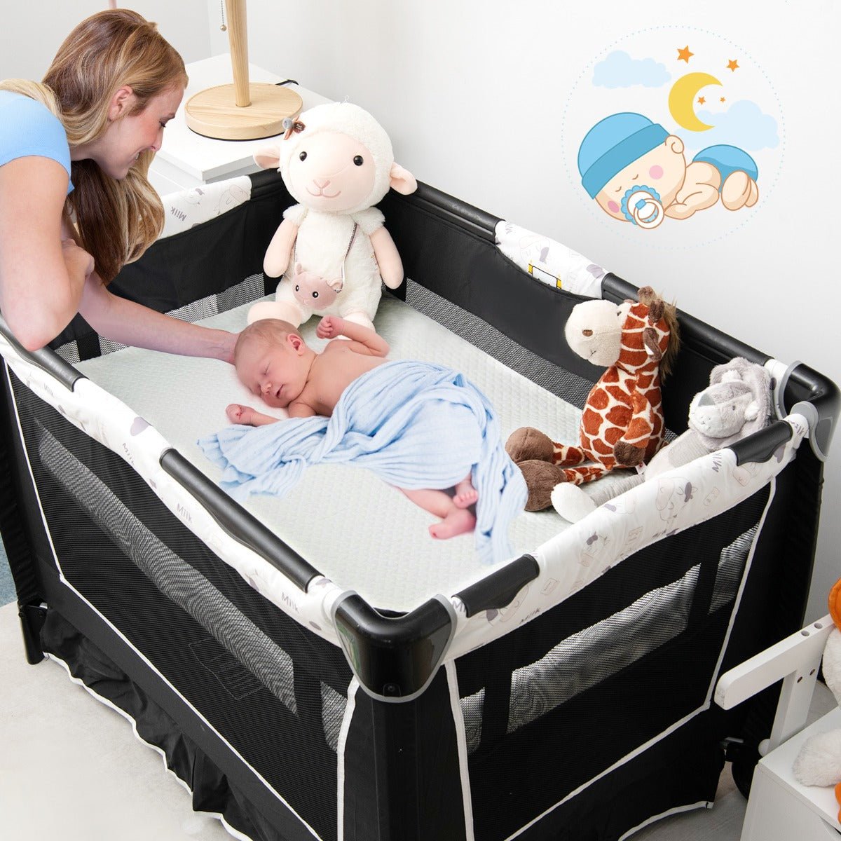 Double-sided baby cot mattress with washable cover for 97x68cm cribs, ideal for extra comfort.