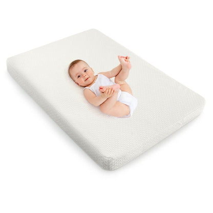 Two-sided baby mattress with washable cover, sized 97x68cm, ideal for childrens comfort and safety.