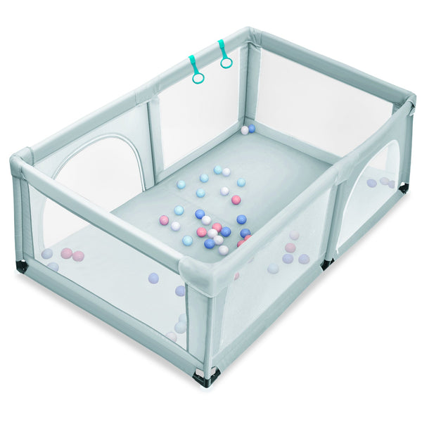 Blue Baby Playpen with Zipper Door and 50 Balls: Safe and Stimulating Activity Centre
