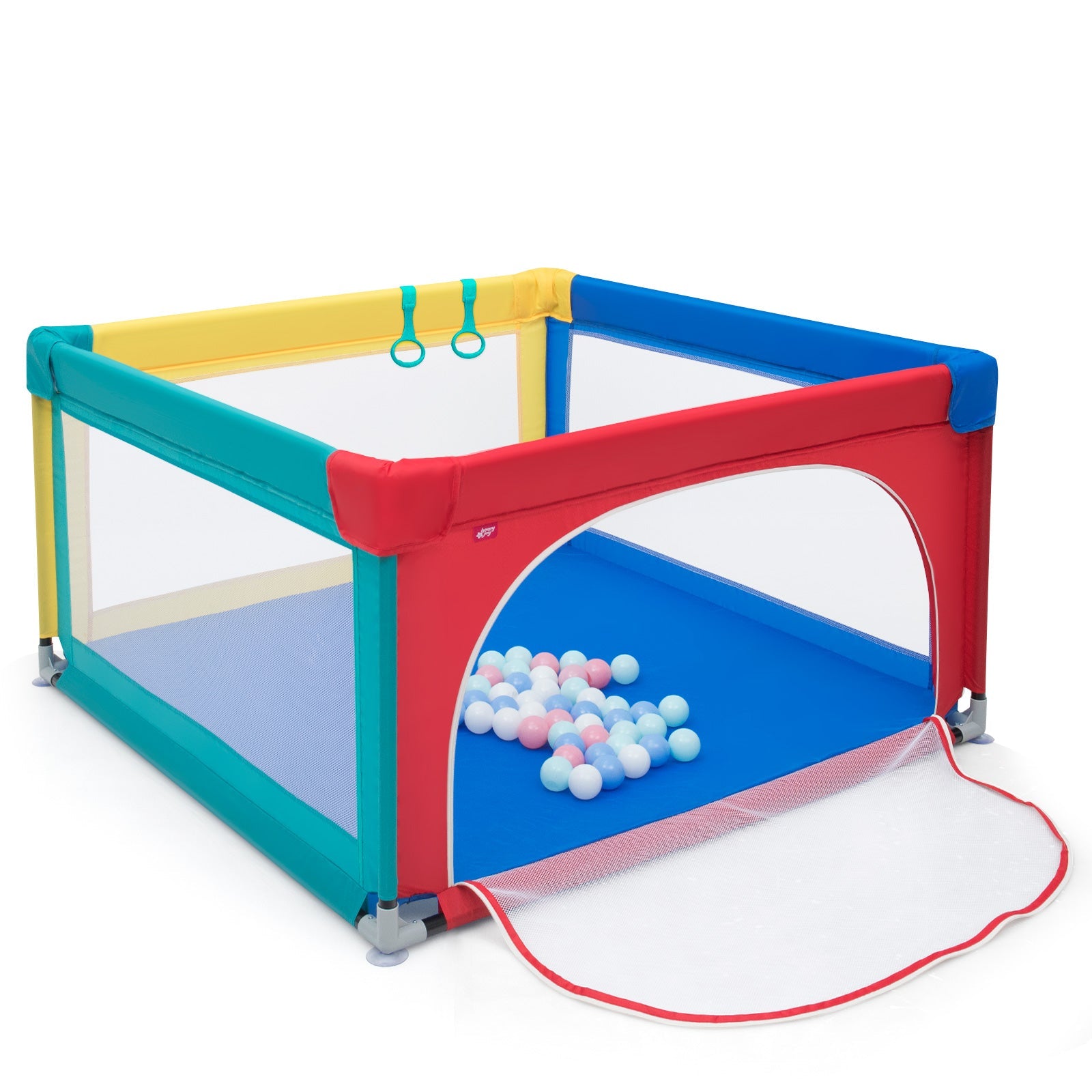 Multicolour Baby Playpen for Toddlers: Safety Activity Fence with 50 Ocean Balls