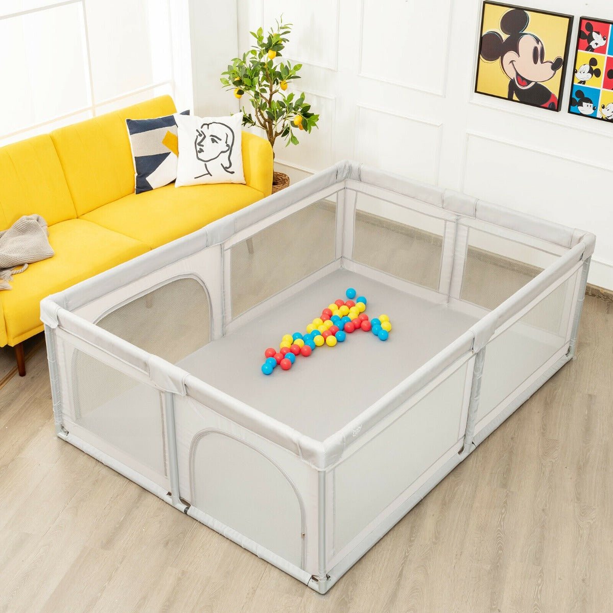 Large baby playpen with ocean balls, promoting safety and fun in your home.