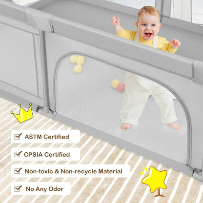 Baby playpen with ocean balls for safe, spacious playtime at home.