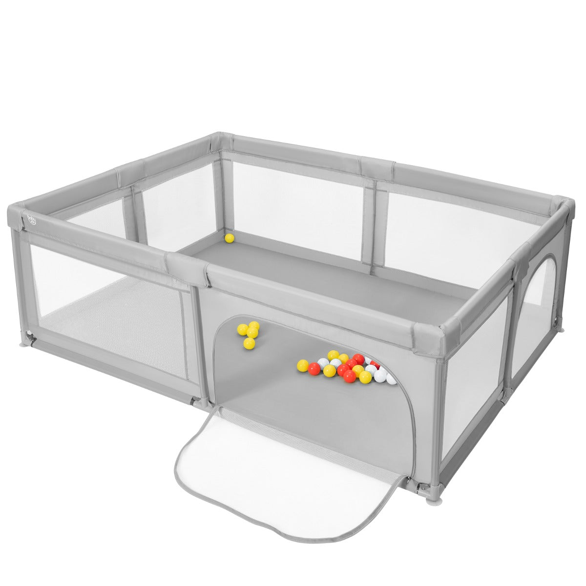 Baby playpen with ocean balls for safe, spacious playtime and containment, ideal for home.