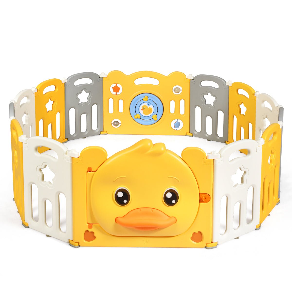 Baby Playpen with Safety Lock & Non-slip Rubber Pads