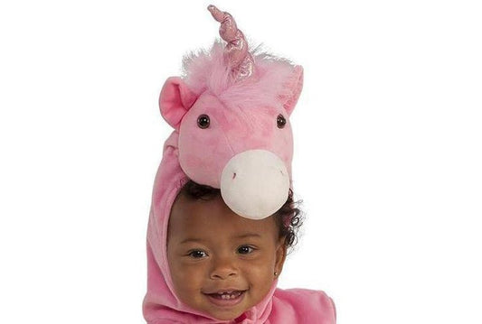 Baby Unicorn Furry Costume in White and Pink - Perfect for Kids imaginative play.