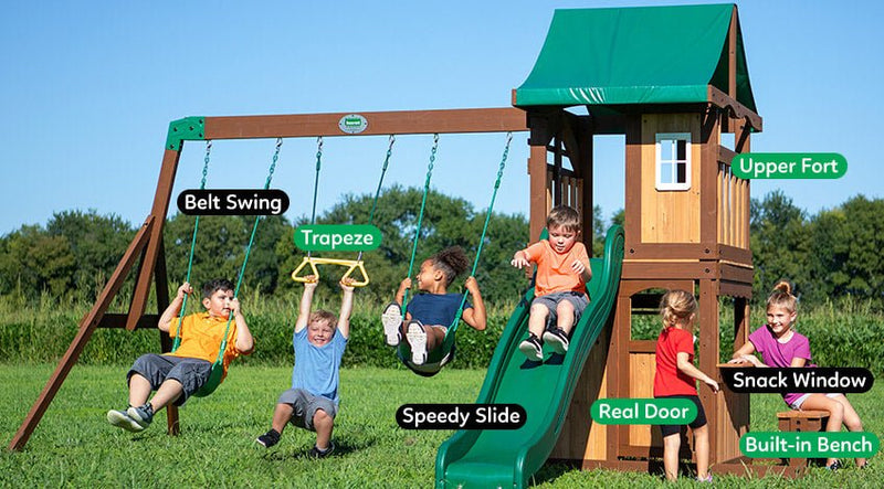 Backyard Discovery Lakewood Swing Set Features