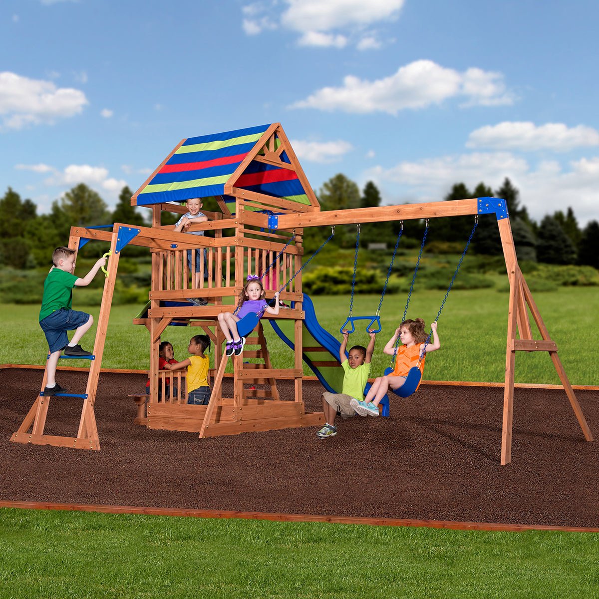 Backyard Discovery Northbrook Swing & Play Set: Fun and Adventure for Kids