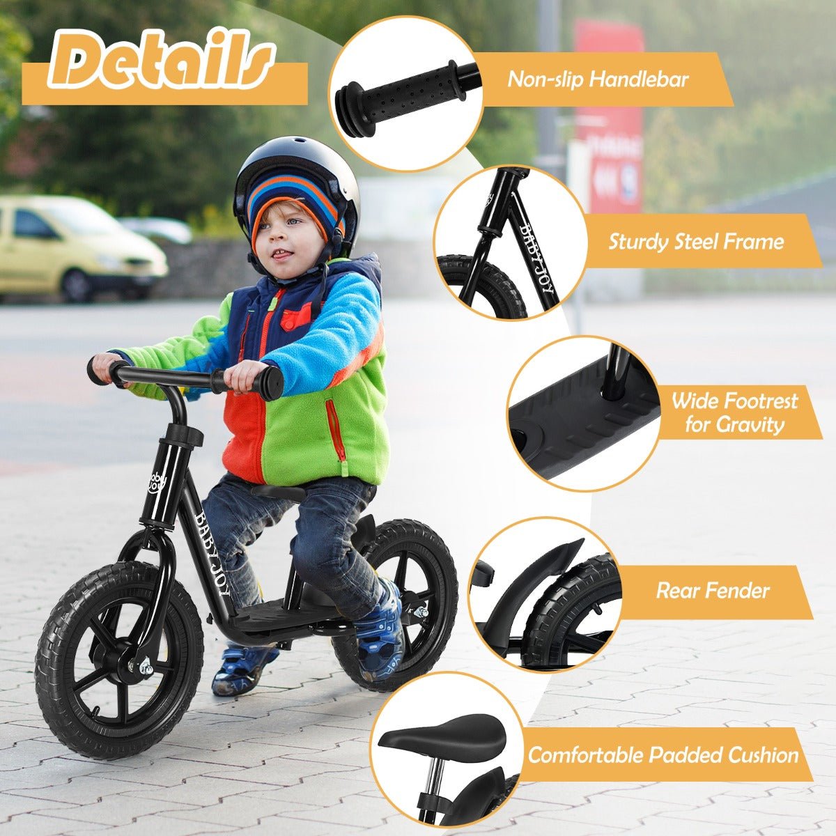 Guiding Young Riders: Adjustable Black Balance Bike for Kids Adventures