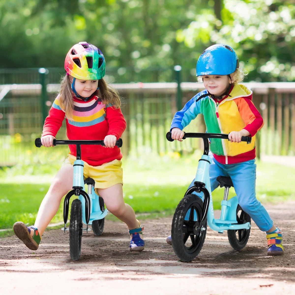 Empowering Young Riders: Blue Balance Bike with Adjustable Features for Kids