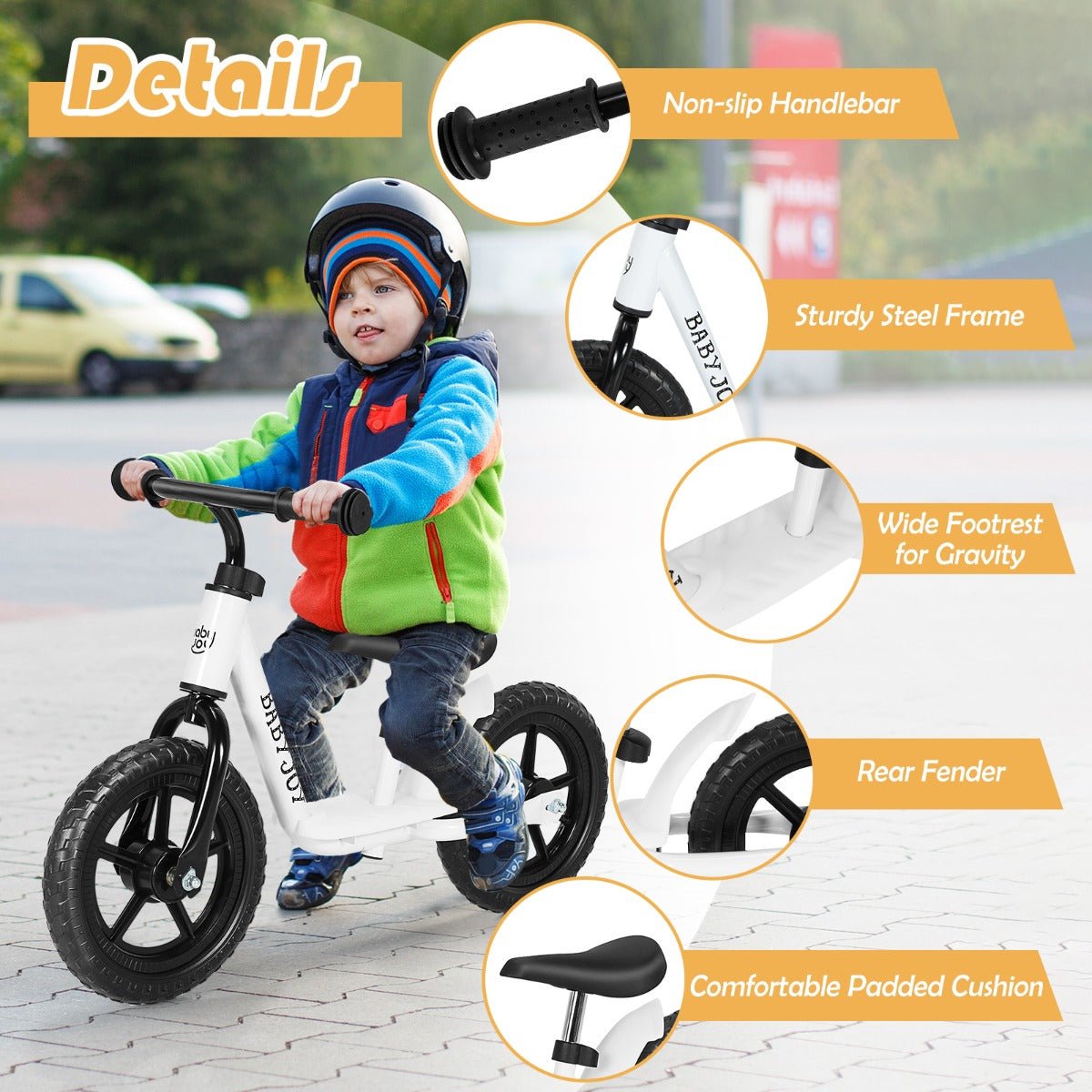 Supporting Little Riders: Adjustable White Balance Bike with Comfortable Fit