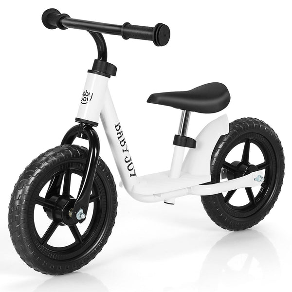 ide into Wonder: Kids White Balance Bike with Adjustable Handlebar and Seat