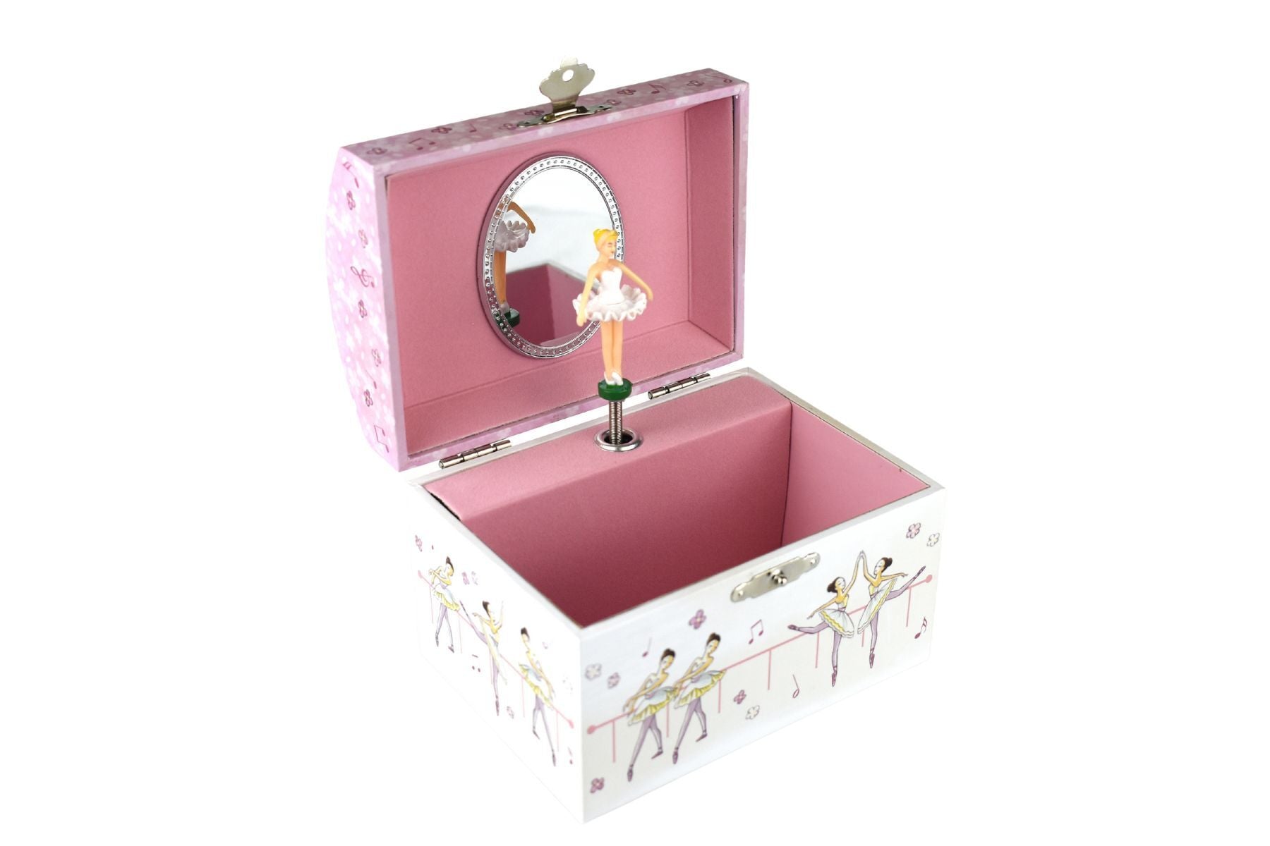 Open View of Ballerina Dome Music Jewellery Box