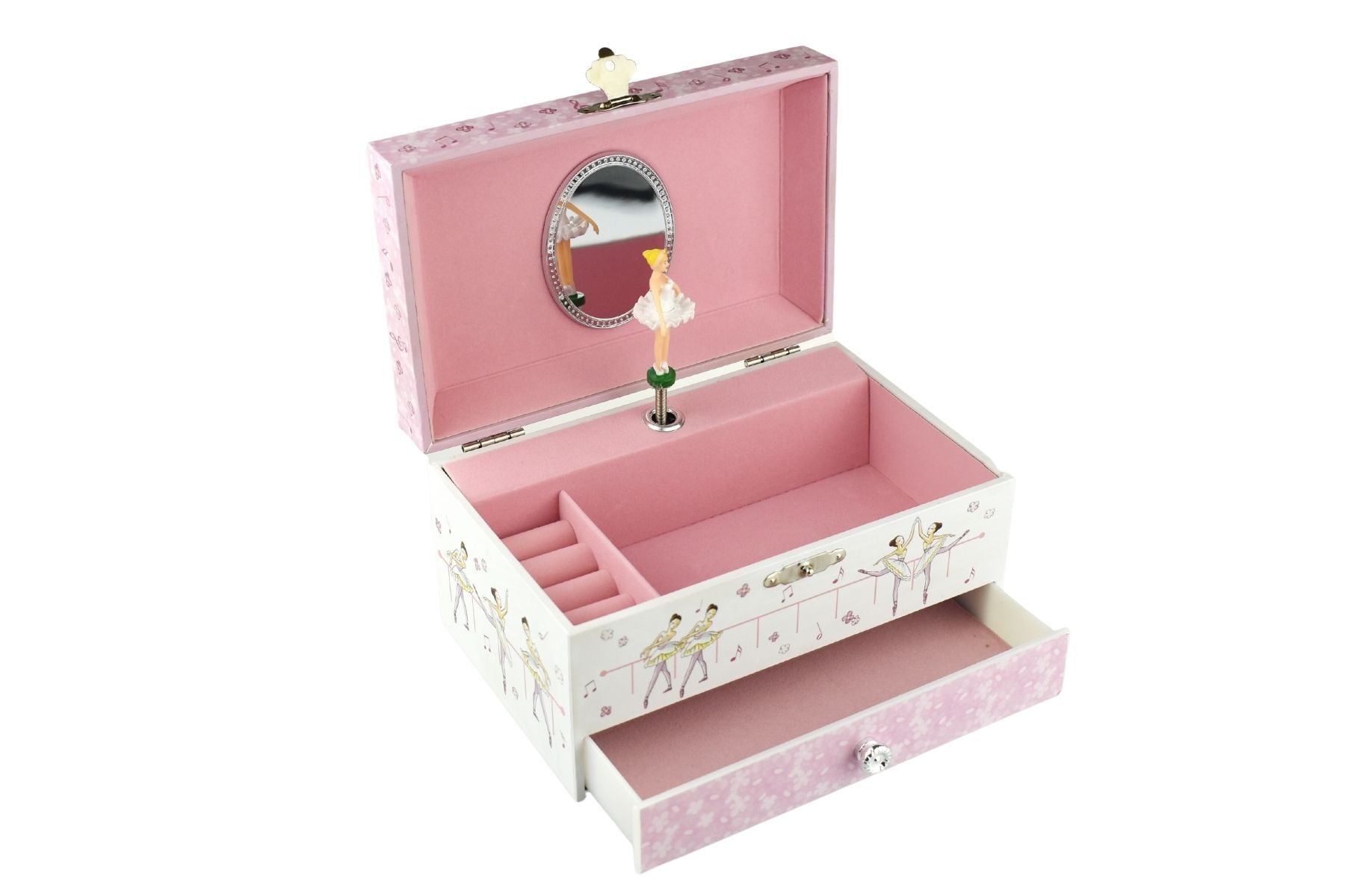 Open View of Ballerina Heirloom Music Jewellery Box