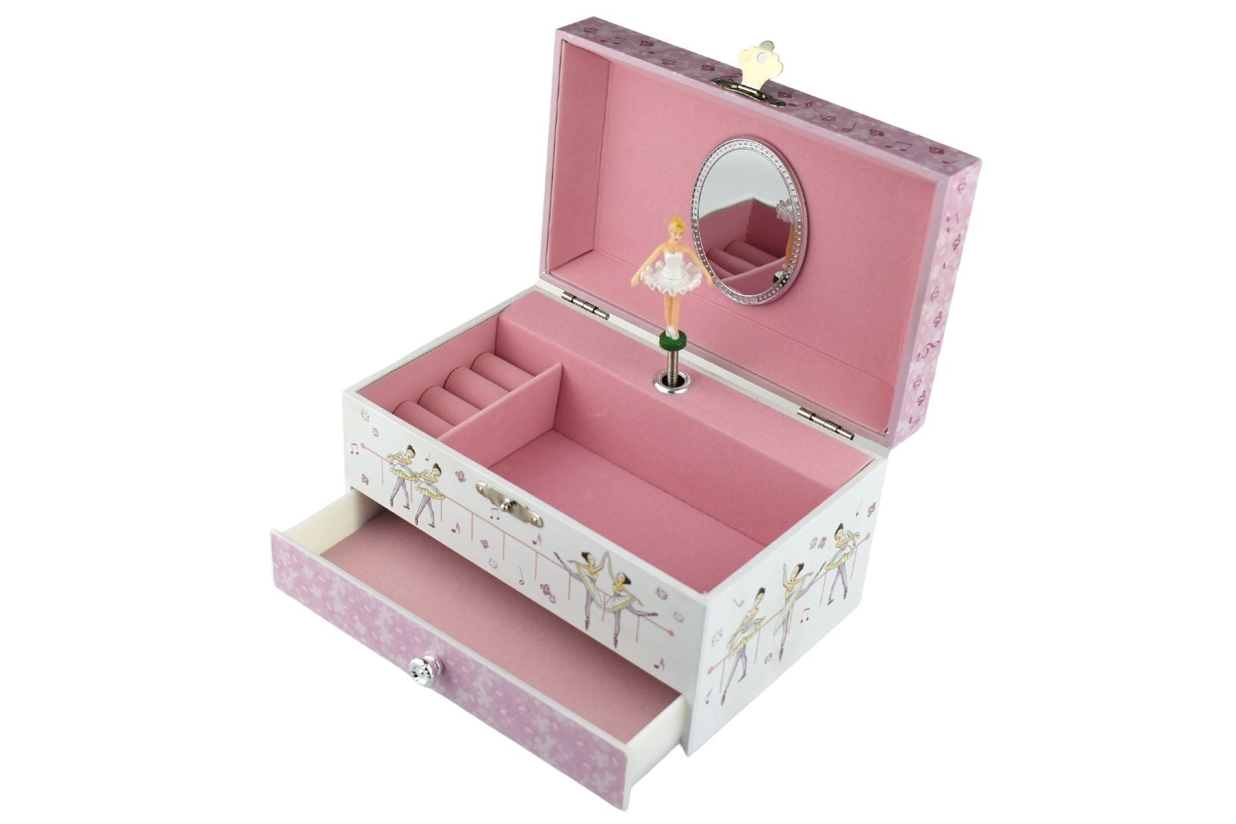 Interior View of Ballerina Heirloom Music Jewellery Box