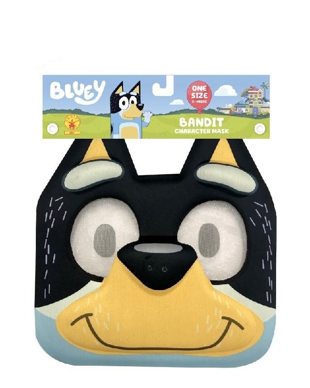 Bluey Bandit Eva Foam Face Mask for Kids and Adults, perfect for imaginative play at home.