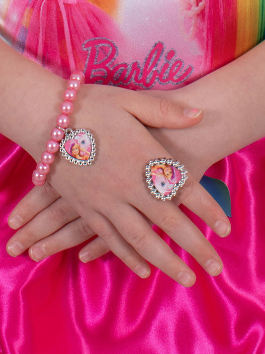 Barbie Dreamtopia jewelry set | colorful ring and bracelet for kids imaginative play and dress-up.