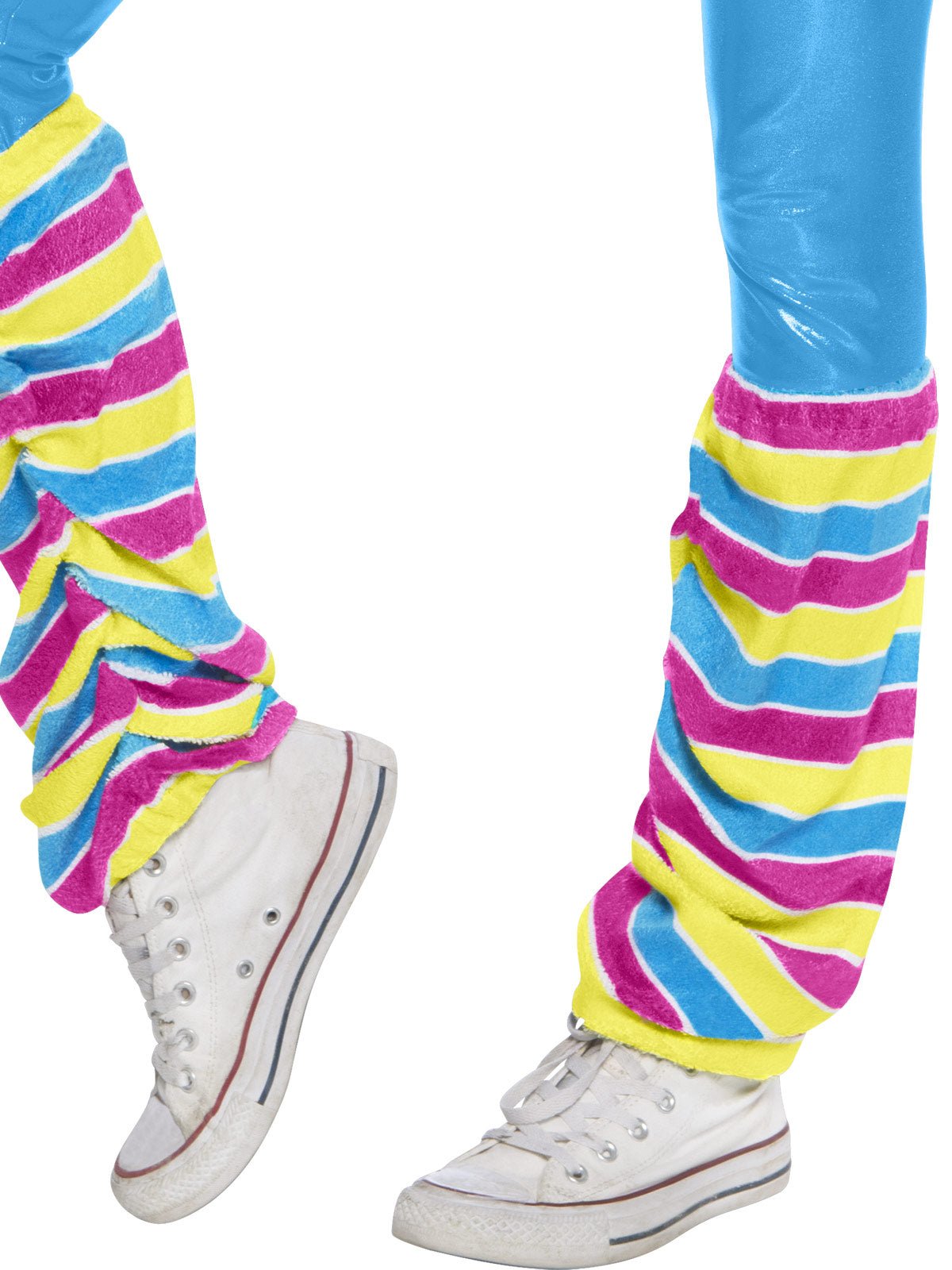Terry Cloth Leg Warmers with Colored Stripes