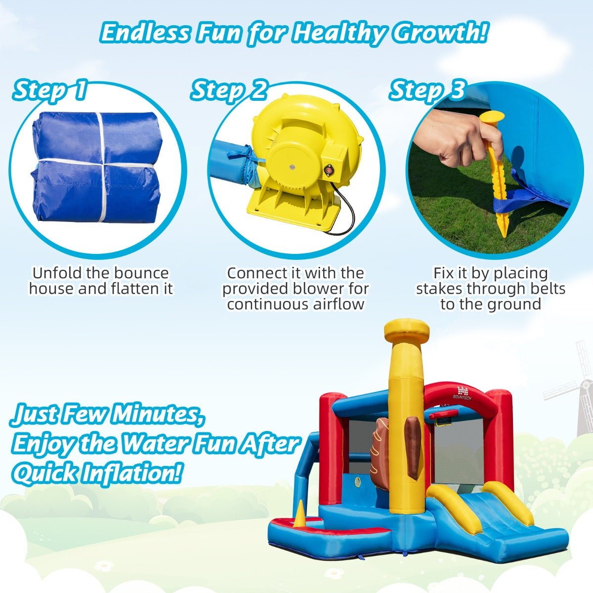 Kids Baseball Jumping Castle - Active Play with Ocean Ball Delight