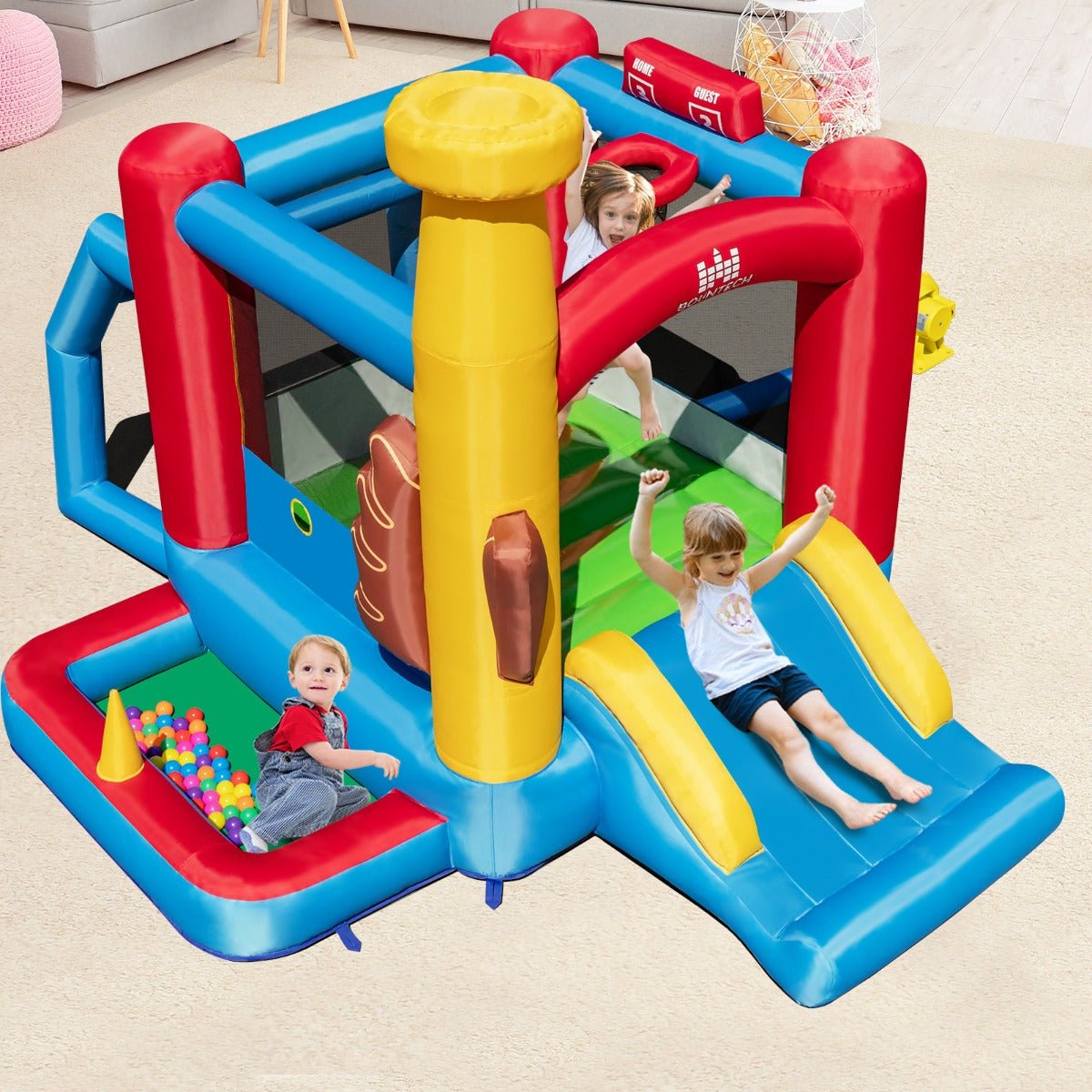 Baseball Themed Inflatable Bouncer - Playful Jumping Adventure for Kids