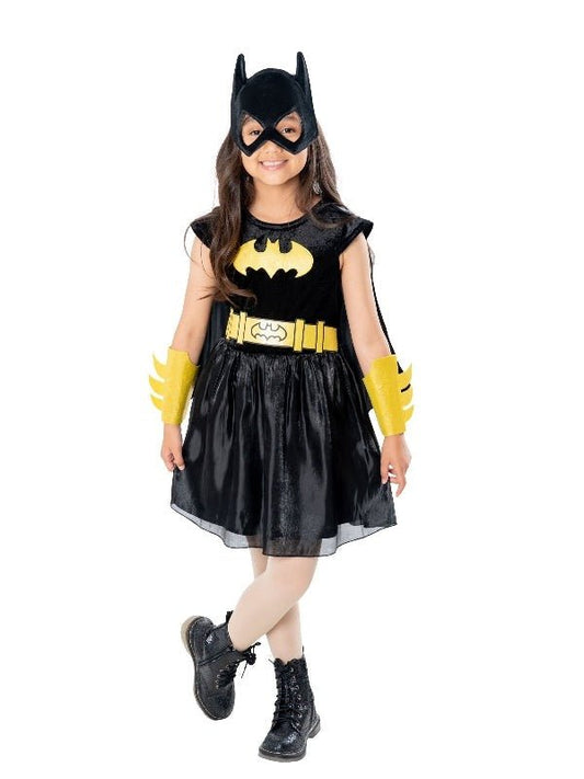 Kids Batgirl costume with deluxe quality for Halloween, superhero dress-up at home.