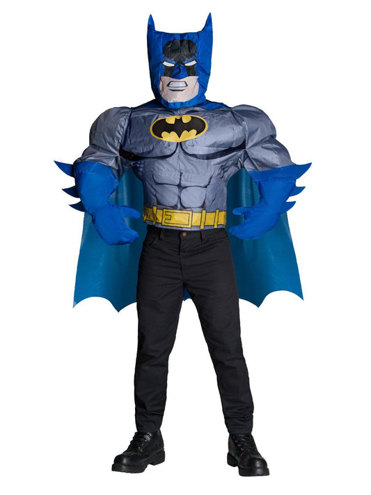 Inflatable Batman costume for adults, DC Comics official - ideal for kids dress-up playtime.