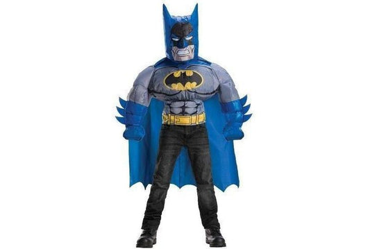 Inflatable Batman costume top for kids, a fun and official DC Comics design.