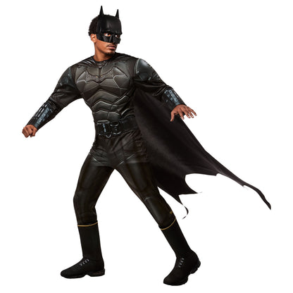 Official Batman costume for adults, featuring deluxe design for kids dress-up fun at home.