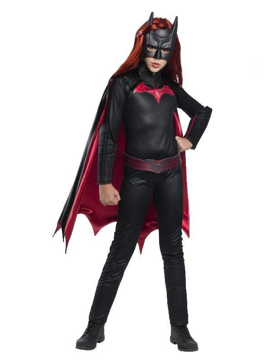 Kids officially licensed Deluxe Batwoman DC Comics Costume for home dress-up and playtime.