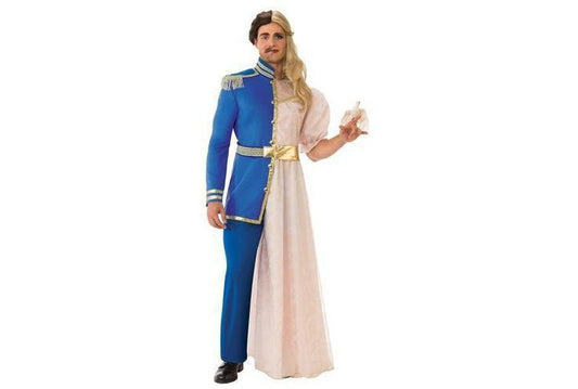 His and Hers adult costume set with suit and dress, perfect for playful dress-up.