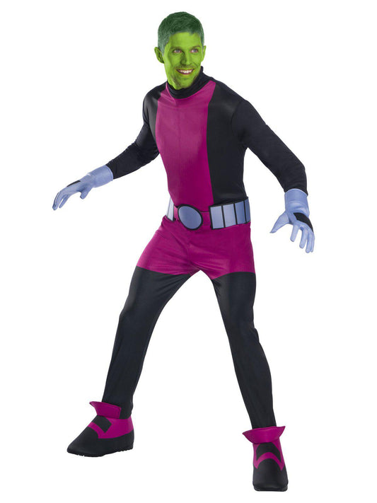 Beast Boy DC Comics Teen Titans Adult Costume Set for childrens imaginative play at home.