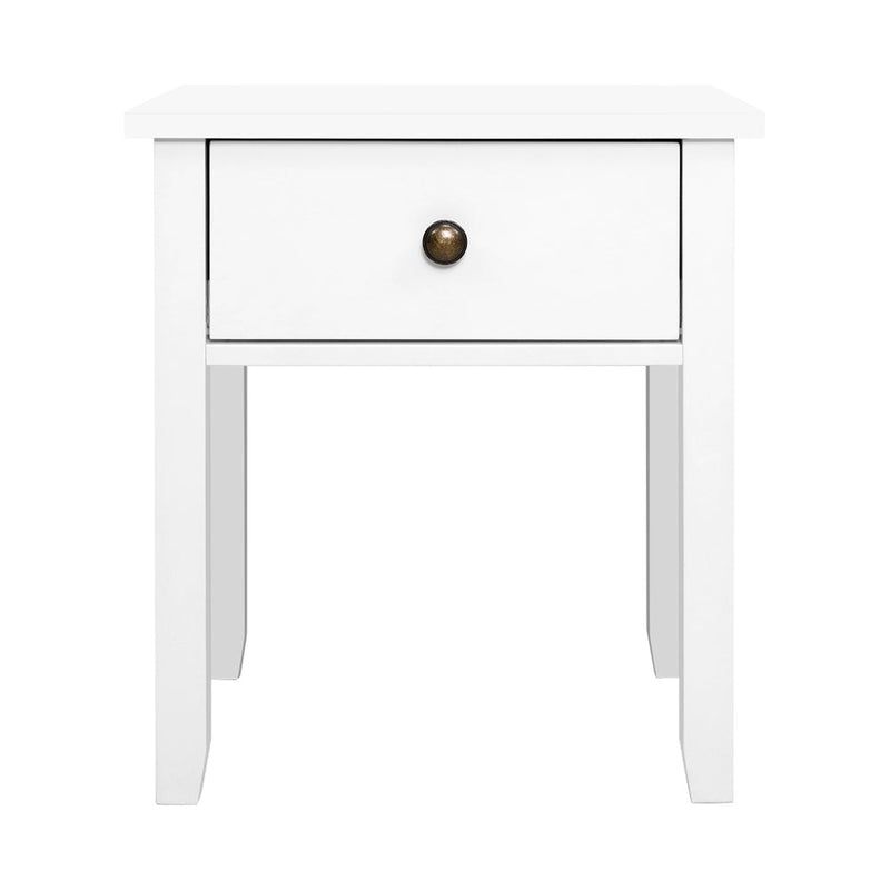 Bedside Table with Drawer Side Table White