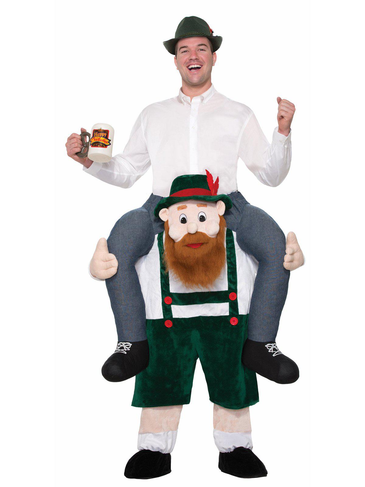 Adult Leprechaun Piggyback Costume | Fun, humorous ride-on jumpsuit, perfect for St. Patricks Day dress-up.