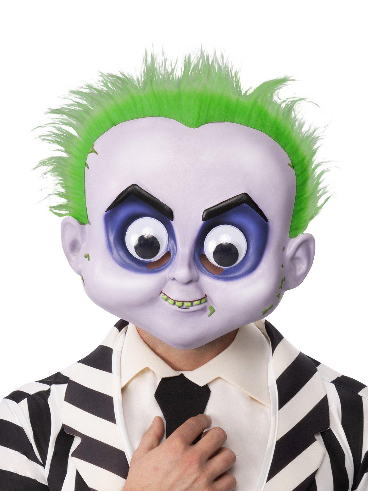 Halloween mask featuring Beetlejuice with googly eyes - official licensed, perfect for kids.