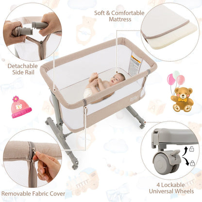 Beige Nursery Bedside Cot