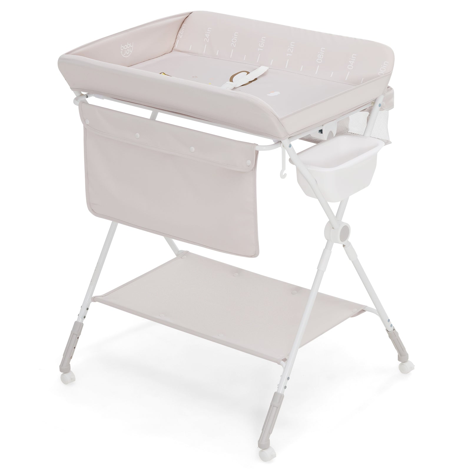 Portable Folding Baby Changing Table with Storage and Water Basin