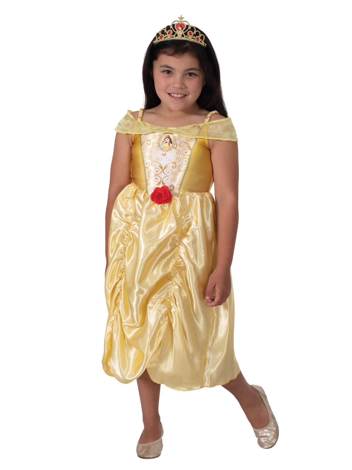 Belle Costume And Tiara Kids - Disney Princess Dress-up Set