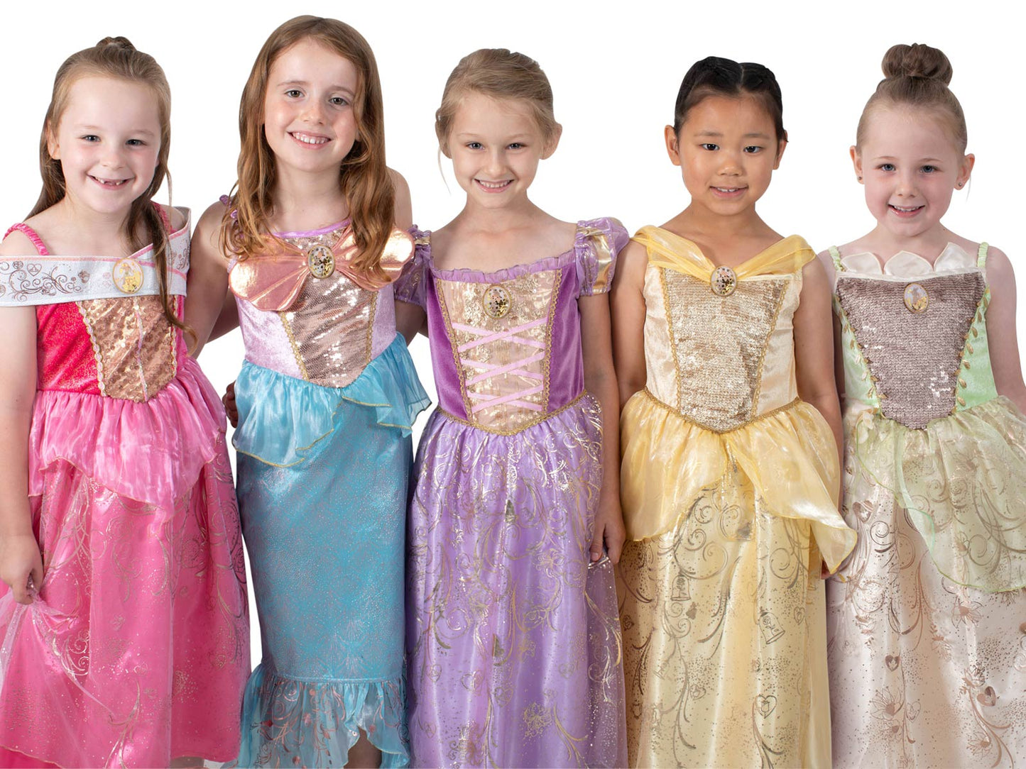 Disney Belle Princess Costume | Gold velour and organza dress for childrens dress-up play.