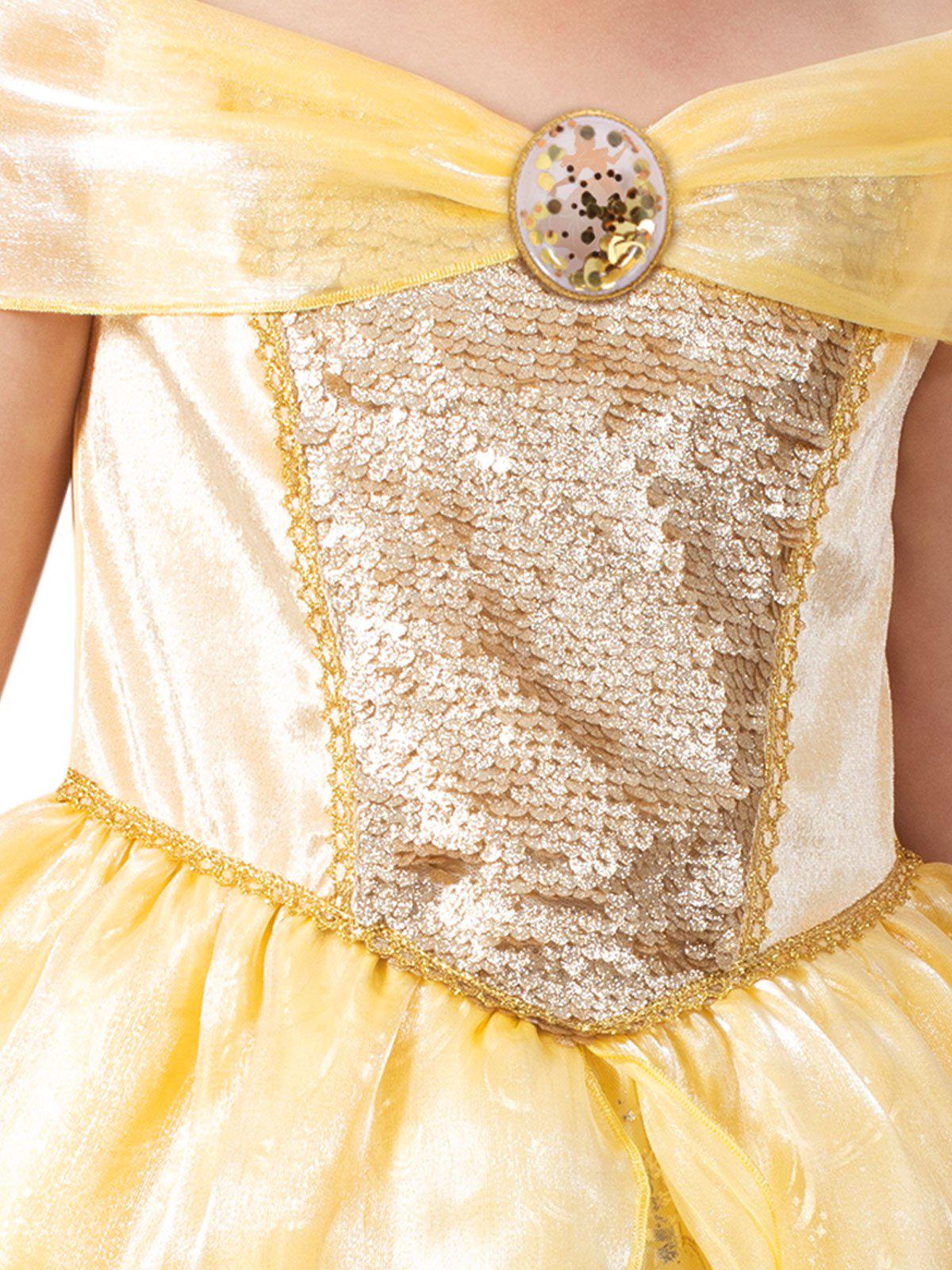 Disney Belle Princess Costume | Sparkling gold velour and organza dress for magical pretend play.