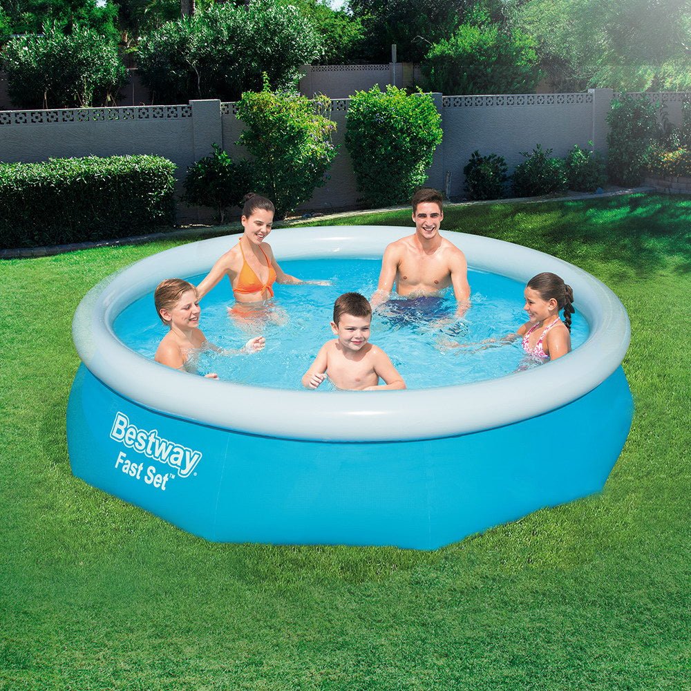 Bestway Above Ground Fast Set Swimming Pool - Perfectly sized for kids to enjoy at home.