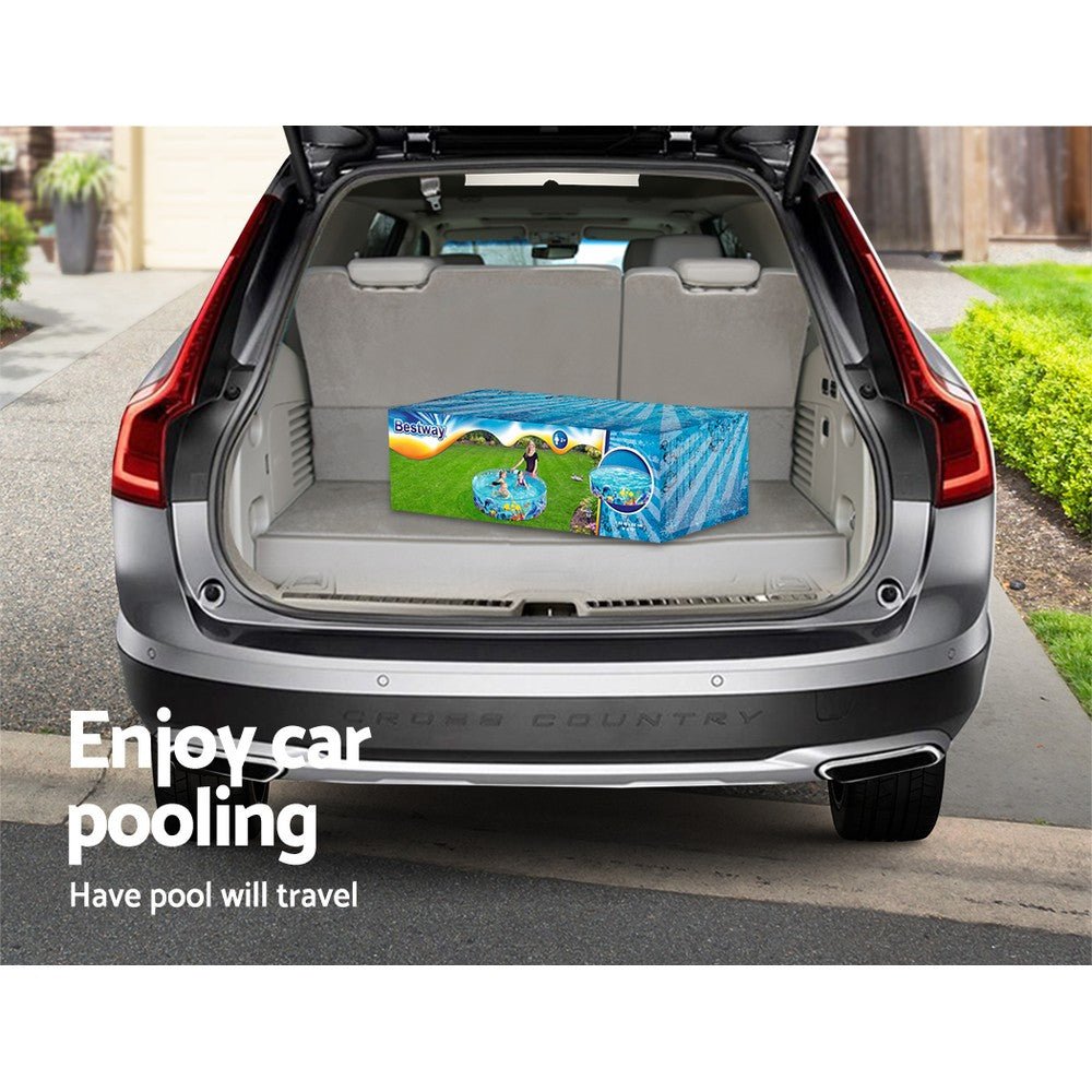 Bestway Fill-n-Fun above ground swimming pool for kids, perfect for backyard summer fun.