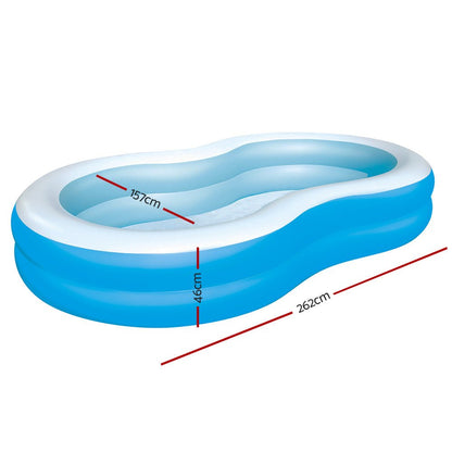 Bestway kids inflatable swimming pool, ideal for summer fun at home, 2.62m x 1.57m.