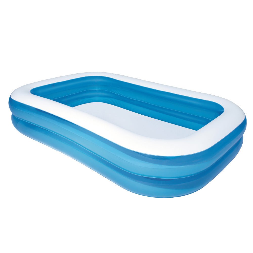 Colorful Bestway inflatable swimming pool for kids, perfect for backyard summertime fun.