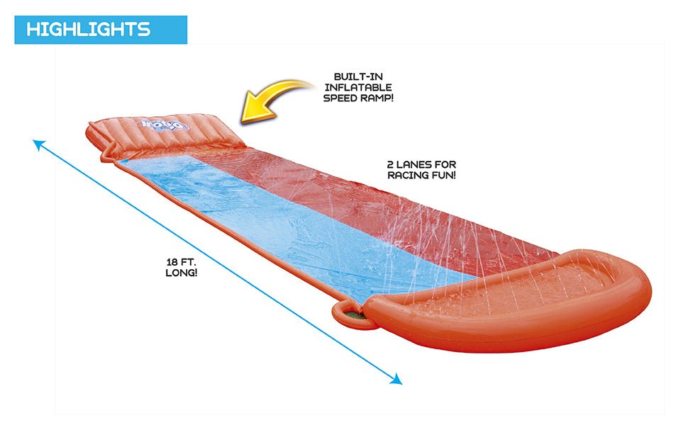 Buy Bestway Kids H20GO Double Water Slide with Ramp 5.49m – Kids Mega Mart
