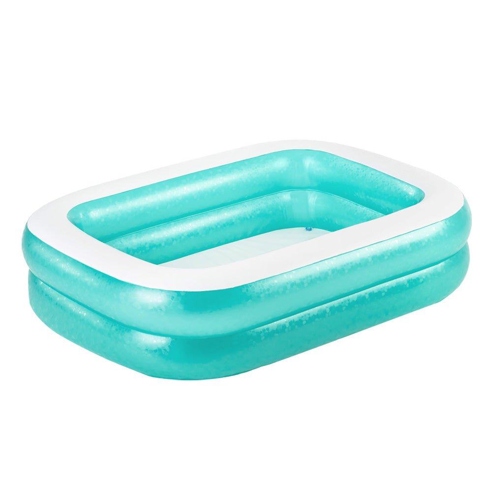 Colorful and spacious inflatable kids pool, ideal for summer backyard fun, holds 450L water.