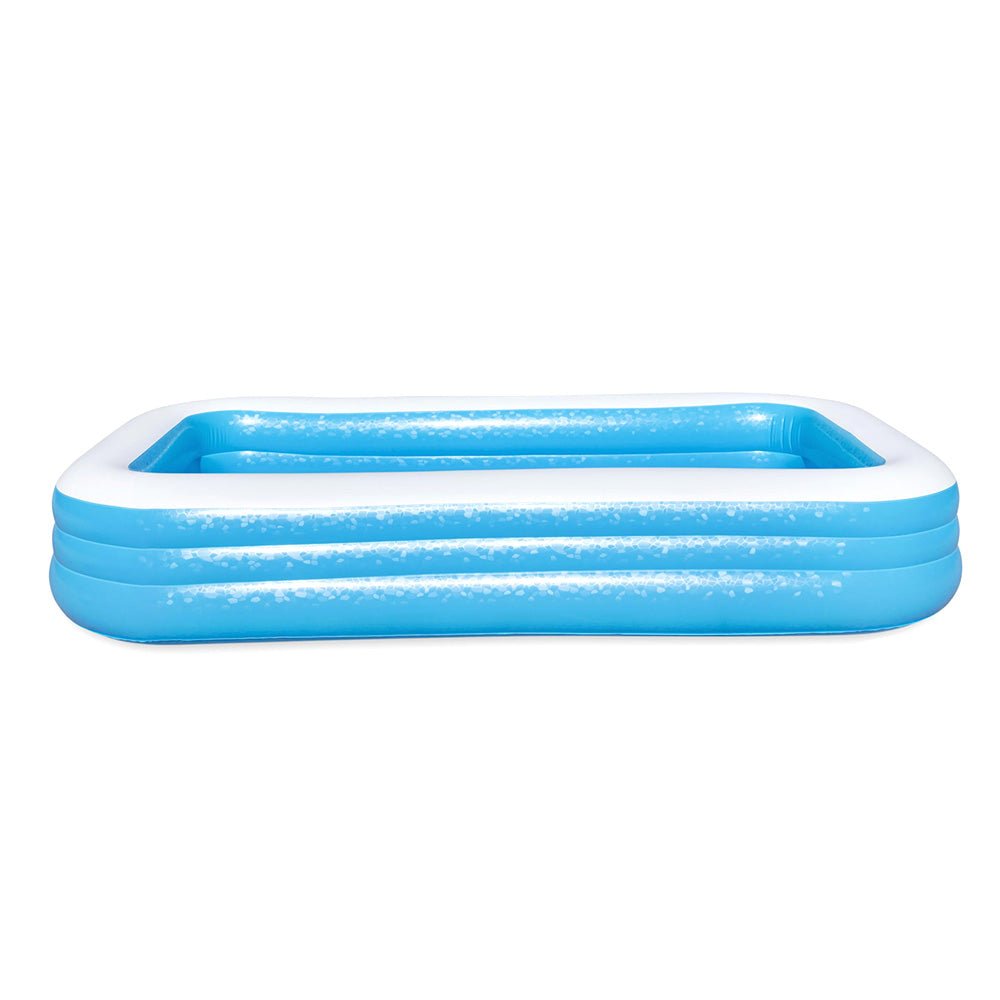 Inflatable kids pool with 1161L capacity, perfect for backyard fun in summer.